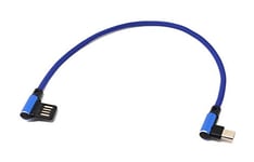 System-S Câble micro USB coudé vers la gauche vers interface USB réversible type A 2.0 en bleu 29 cm