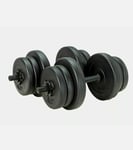 Opti 18 Piece Adjustable Circular Spinlock Vinyl Dumbbell Set - 20kg