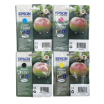 Epson Apple Ink Cartridges Cyan Magenta Yellow Black T1291 T1292 T1293 T1294