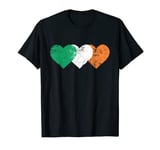 3 Hearts Ireland Flag St. Patricks Day Irish Flags Men Women T-Shirt