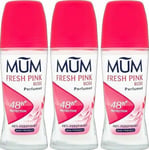 Mum Fresh Pink 48 Hours Roll On Deodorant, 50ml, Pack of 3