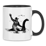 wowshirt Mug Cowboy Bigfoot Yeti Nessie The Loch Ness Monster Snow Man, Color:White - Black