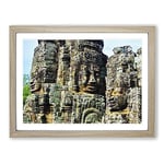 Angor Kat Cambodia Monument No.3 Modern Framed Wall Art Print, Ready to Hang Picture for Living Room Bedroom Home Office Décor, Oak A3 (46 x 34 cm)