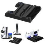 For PS5 Slim/ PS5 Controller Charging Station Cooling Fan Base Headset Stand NEW