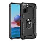 Jierich for Xiaomi Redmi Note 10 4G/Note 10S Case,[Dual Layer] Full-body Rugged Ultra Slim Shockproof Anti-Scratch Tough Armour Case With Kickstand For Xiaomi Redmi Note 10 4G/Note 10S-Black
