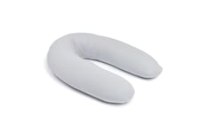 doomoo Coussin de Grossesse & d'allaitement 2 en 1 Twisty - Ultra Confort - Remplissage Microbilles Ultra-Fines - Silencieux - Made in Europe - Certifié Oeko-TEX et Bio, Pearl Grey