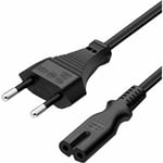 Dpzo - Câble d'alimentation iec C7 1.5M Noir, Euro Fiche vers Figure 8 Cordon d'alimentation pour Samsung Philips lg Sony tv, PS4, PS5,Xbox,PC