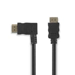 NEDIS Câble HDMI haut débit avec Ethernet | Fiche HDMI™ | Fiche HDMI™ | 4K @ 30Hz | 10,2 Gbps | 1,50 m | Rond | PVC | Noir | Blister 1,50 m