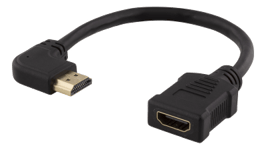 HDMI-förlängningskabel, vinklad höger, ha-ho, max 3840x2160@30Hz, 0,2 meter, svart