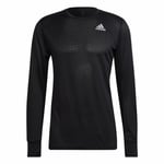 Langærmet T-shirt til Mænd Adidas Own The Run Sort L