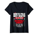 Womens North Pole Most Wanted Told The Kids Christmas Was Canceled V-Neck T-Shirt