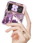 i-Blason Cosmo Series Coque de Protection pour Samsung Galaxy Z Flip 4 5G (2022) Violet marbré