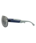 Hugo Boss Aviator Mens Blue Grey Silver Mirror Polarized Sunglasses Metal - One Size
