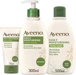 Aveeno Daily Moisturising Steps Skin Care Regime Set Body Wash Body Lotion and 3