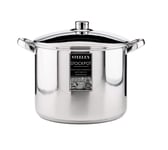 Stainless Steel Induction Stock Pot with Lid Large Deep Casserole Cooking Stockpot Mirror Polished Finish Soup Stew Home Brew Pot (26cm - 10.2 Litre)