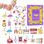 Adventskalender 2024 - 24 Dagar av FRIENDS Charm Armband Kit - TV-Show Julgåva för Vuxna Män Kvinnor