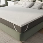 Novilla Surmatelas 120x200, 5CM Surmatelas en Mousse de confort, Certifié Sûr et Fiable par CertiPUR-US et Oeko-TEX, Absorbant et Respirant, Tissu Doux pour La Peau, Lavable