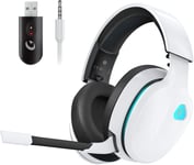 Gvyugke Gaming headset, 2.4GHz Wireless Headphone for PS4, PS5, White 