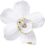 Kare Design Décoration Murale Orchid, Blanc/Or, Motif Fleur, Style Élégante, Deco Intérieur, Décoration Chambre, Salon, Couloir, Bureau, Cadeau, 25x24x7 cm (H/L/P)