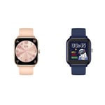 ICE-WATCH - Ice Smart Rose Gold Nude Pink - Montre Connectée Rose-Gold pour Femme & Ice Smart Blue - Montre Connectée Bleue pour Garçon avec Bracelet en Silicone - 021877 (1,40")