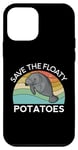 Coque pour iPhone 12 mini Save The Floaty Potatoes Manatee Ocean Sea Chubby Retro Swim