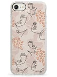 Stylish Abstract Faces Leopard Print Impact Phone Case for iPhone 7, for iPhone 8 | Protective Dual Layer Bumper TPU Silikon Cover Pattern Printed | Artistic Face Drawing Illustration Women