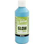 Glow in the Dark, Självlysande Färg, fluorescerande ljusblå, 250 ml/ 1 flaska