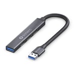 sonero® Hub USB, Distributeur USB, 4 Ports, 1x USB 3.2 avec 5 Go/s, 3X USB 2.0 avec 480 Mo/s, connecteur USB-A, Ultra Fin, Gris sidéral, 0,50m