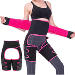 3 In 1 Waist Trainer Thigh Trimmer,Sport Girdle Belt Body Shaper,Slimming Support Belt Hip Raise,Double Compression Sauna Belt Pink 2xl/3xl