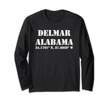Delmar Alabama Coordinates Souvenir Long Sleeve T-Shirt