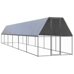 Hönsbur för utomhusbruk 2x12x2 m galvaniserat stål