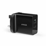 Usb Wall Charger Anker 2-port Dual 24w Power Iq Fast Quick Charge Uk Plug Phone