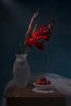 Gladiolus and Nectarine Poster 70x100 cm