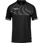 Kempa Wave 26 Shirt Tee Shirt t-Shirt de Sport à Manches Courtes Vetement Fonctionnel Handball Gym Jogging Running Maillot Homme , Noir/Anthracite, XXL