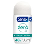 Déodorant Bille Zéro 0% Sans Sels D'aluminium Extra Control 48h Sanex - Le Roll-on De 50ml