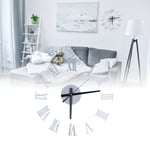 Väggklocka med romerska siffror i akryl, tyst, ramfri, DIY-design för hemmet eller kontoret