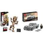 LEGO 76217 Marvel I am Groot Buildable Toy, Guardians of the Galaxy 2 Set & 76911 Speed Champions 007 Aston Martin DB5 James Bond Replica Toy Car Model Kit for Kids with Minifigure