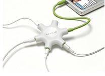 Belkin MIXIT Colour Range Rockstar Multi 5-Way Splitter for Headphone - White