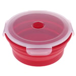 IPOTCH Food Grade Silicone Expandable Collapsible Bowl for Travel Camping Hiking - Red, 600ml