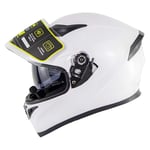 BOOM Built-In Bluetooth Motorcycle Helmet Anti-Fog Visor Flip Up Helmet with Bluetooth Microphone Speaker Headset Noise-Free for Adult Men Women,XL