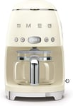 Smeg DCF02CRUK Drip Coffee Machine, Auto-Start Mode, Reuseable Filter, Digital D