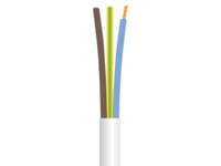 Kabel Rund, Pvc 3G1,5 Mm² Pkaj Vit 300/500V Ring, Kabeldiameter 9,4 Mm - (50 Meter)