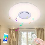 ELINKUME LED Ceiling Light Dimmable Multi Colour 36W Bluetooth Ceiling Light with Remote Control Indoor Starlight Ceiling Spots White Lampshade for Living Room / Bedroom