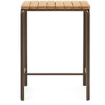 Table haute d'extérieur Salguer bois acacia massif acier marron 70 x 70 cm fsc 100% - Kave Home