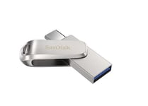 SanDisk 128Go Ultra Dual Drive Luxe USB A et Type-C jusqu'à 400MB/s avec connecteurs USB Type-C et USB Type-A