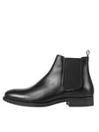 Jack & Jones Jack &amp; Jones Leather Chelsea Boots - Black, Black, Size 43, Men