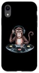 Coque pour iPhone XR Monkey Casque de DJ amusant pour homme, femme, enfant