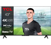 TCL 43RP630K Roku TV  Smart 4K Ultra HD HDR LED TV, Black