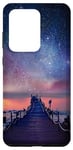 Galaxy S20 Ultra Clouds Sky Pink Night Water Stars Reflection Blue Starry Sky Case