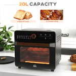 20L Countertop Mini Oven Air Fryer Oven with 17 Presets 1400W Black